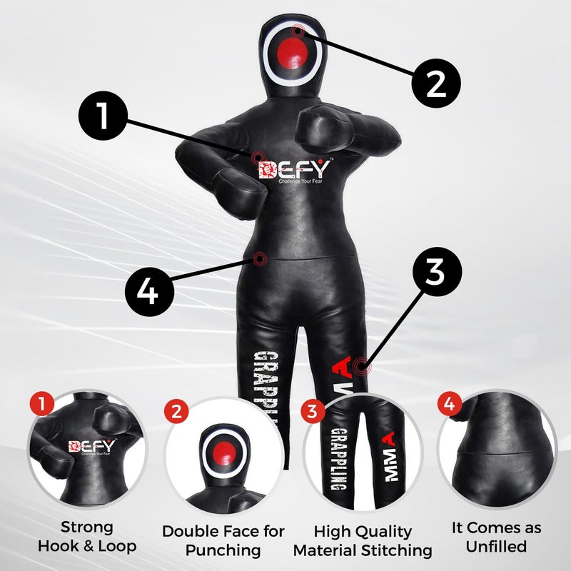 DEFY Challenge Your Fear دمية جيو جيتسو MMA من DEFY فينيل للتدريب على المصارعة كيس ملاكمة جودو فنون القتال (6 أقدام) - Image 2